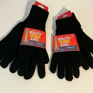 West Loop Black Thermal Insulated Gloves, 2 pairs Man L/XL and Woman L/XL